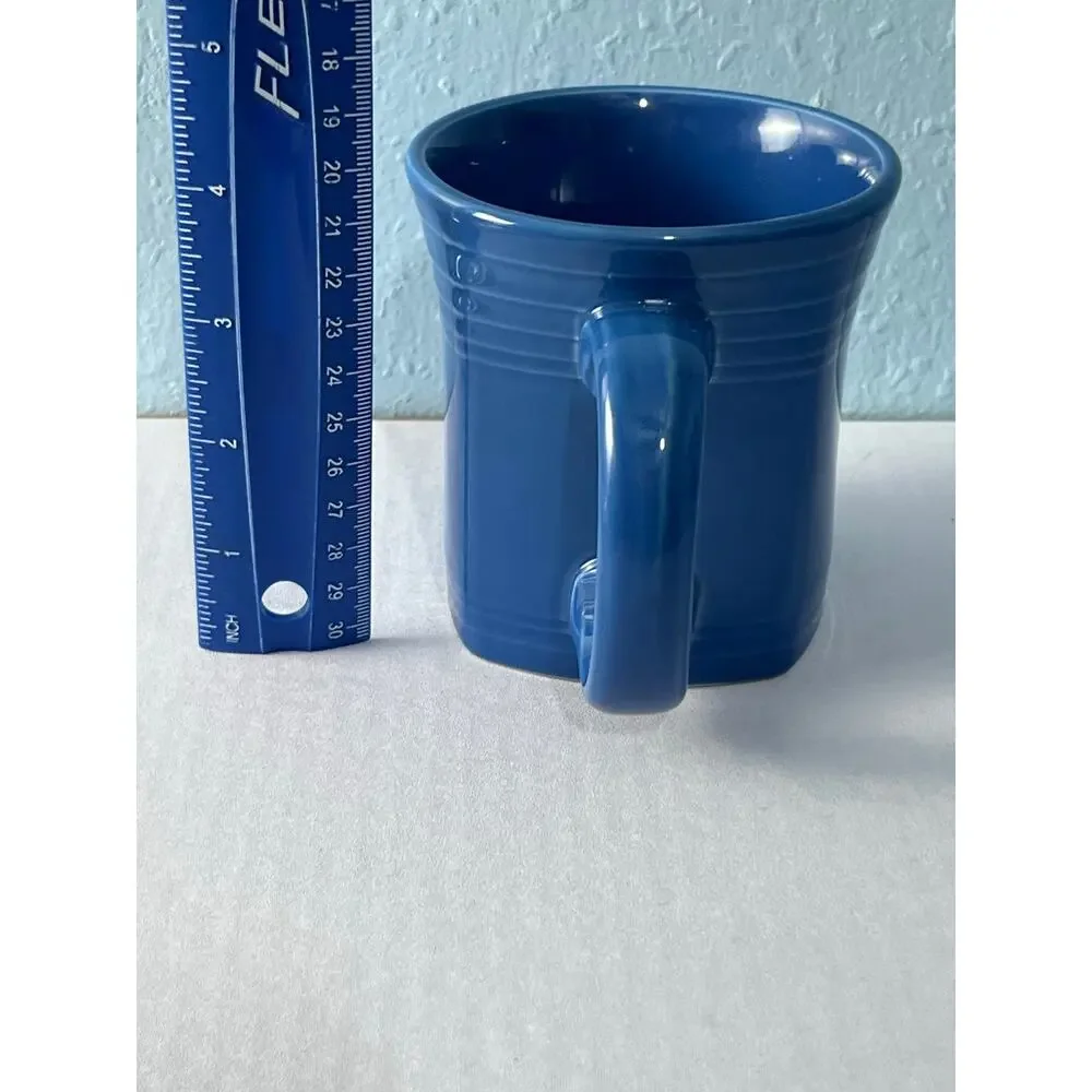 Fiesta Ware Square Coffee Mug Peacock Blue Homer Laughlin